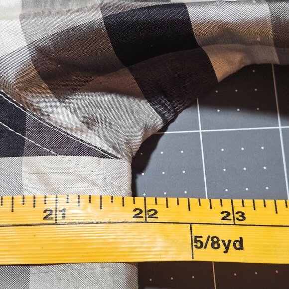DIANE GILMAN  Collection Woman's  Black & Gray Plaid 100% Silk Long Sleeve Med - Picture 11 of 15